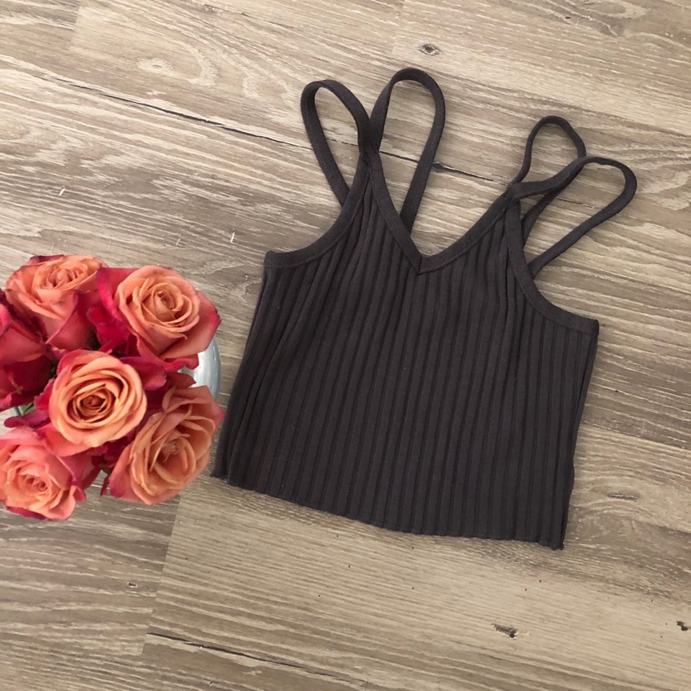 Gray Crop Top